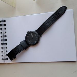 Fossil black leather watch